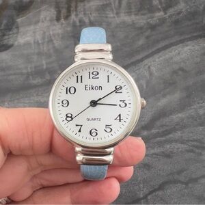 Silver and Blue Quartz Watch